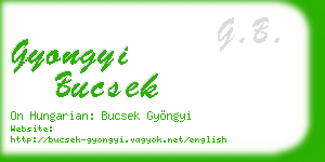gyongyi bucsek business card